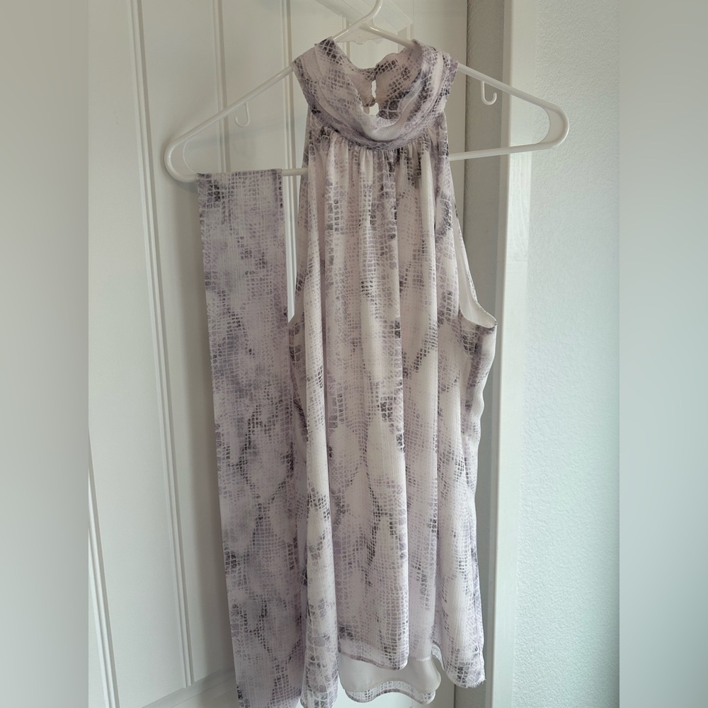 WHBM Tie Neck Shell Python NWOT - Picture 2 of 3